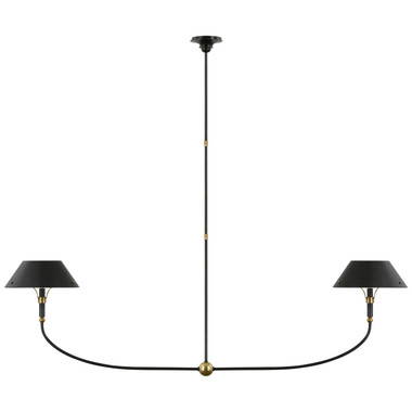 Visual Comfort Signature - TOB 5728BZ/HAB-BZ - LED Linear Chandelier - Turlington - Bronze and Hand-Rubbed Antique Brass