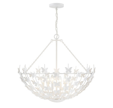 Savoy House - 7-4199-6-83 - Six Light Pendant - Birch - Bisque White