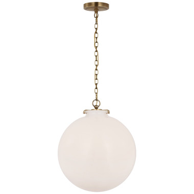 Visual Comfort Signature - TOB 5227HAB/G4-WG - LED Pendant - Katie Globe - Hand-Rubbed Antique Brass