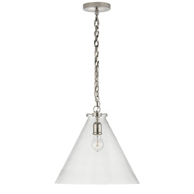 Visual Comfort Signature - TOB 5226PN/G6-CG - One Light Pendant - Katie Conical - Polished Nickel