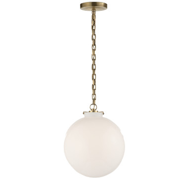Visual Comfort Signature - TOB 5226HAB/G4-WG - One Light Pendant - Katie Globe - Hand-Rubbed Antique Brass
