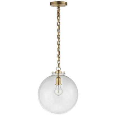 Visual Comfort Signature - TOB 5226HAB/G4-CG - One Light Pendant - Katie Globe - Hand-Rubbed Antique Brass
