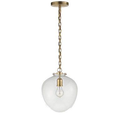 Visual Comfort Signature - TOB 5226HAB/G2-CG - One Light Pendant - Katie Acorn - Hand-Rubbed Antique Brass