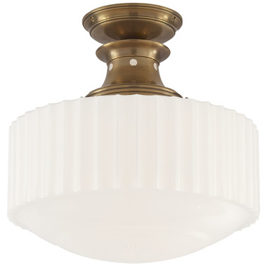 Visual Comfort Signature - TOB 5150HAB-WG - One Light Flush Mount - Milton Road - Hand-Rubbed Antique Brass