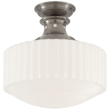 Visual Comfort Signature - TOB 5150AN-WG - One Light Flush Mount - Milton Road - Antique Nickel