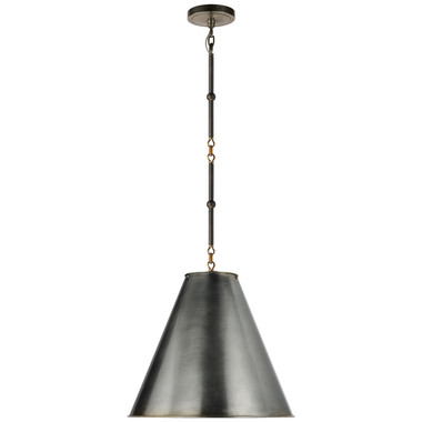 Visual Comfort Signature - TOB 5090BZ/HAB-BZ - One Light Pendant - Goodman - Bronze with Antique Brass