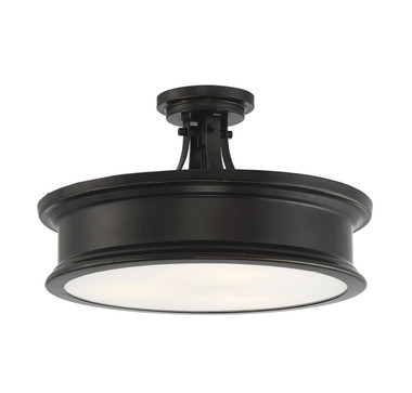 Savoy House - 6-134-3-44 - Three Light Semi-Flush Mount - Watkins - Classic Bronze