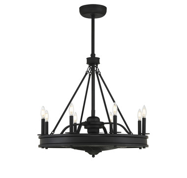 Savoy House - 39-FD-124-89 - Eight Light Fan D'lier - Lyon - Matte Black