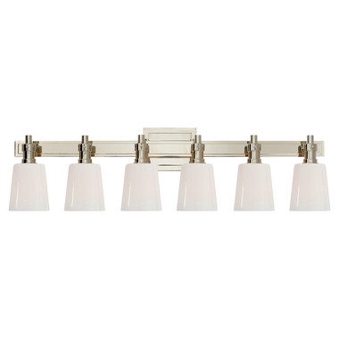 Visual Comfort Signature - TOB 2154PN-WG - Six Light Linear Bath Sconce - Bryant Bath - Polished Nickel