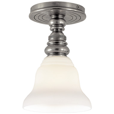 Visual Comfort Signature - SL 5001AN/SLEG-WG - One Light Flush Mount - Boston - Antique Nickel