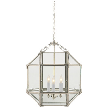 Visual Comfort Signature - SK 5009PN-CG - Three Light Lantern - Morris - Polished Nickel