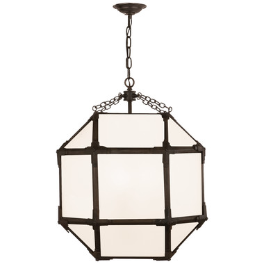 Visual Comfort Signature - SK 5009AZ-WG - Three Light Lantern - Morris - Antique Zinc