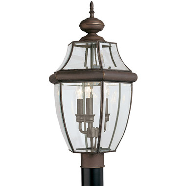 Generation Lighting. - 8239-71 - Three Light Outdoor Post Lantern - Lancaster - Antique Bronze