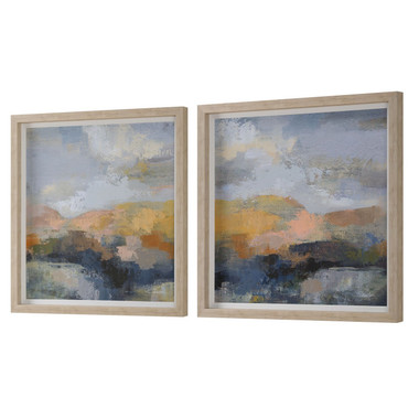 Uttermost - 32342 - Framed Prints, S/2 - Dusk - Natural Wood Grain