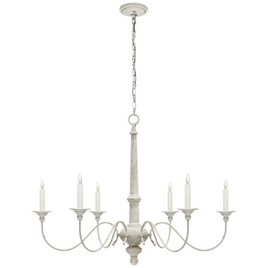 Visual Comfort Signature - S 5211BW - Six Light Chandelier - Country Chandelier - Belgian White