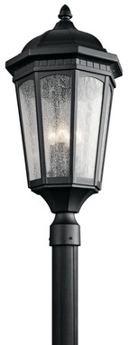 Kichler - 9533BKT - Three Light Outdoor Post Mount - Courtyard - Textured Black