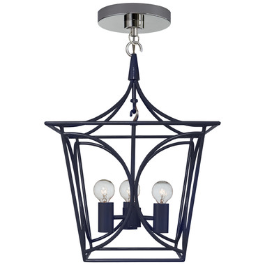 Visual Comfort Signature - KS 5143NVY/PN - Four Light Mini Lantern - Cavanagh - French Navy and Polished Nickel