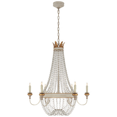 Visual Comfort Signature - JN 5016VWG-CG - Six Light Chandelier - Entellina - Vintage White and Gild
