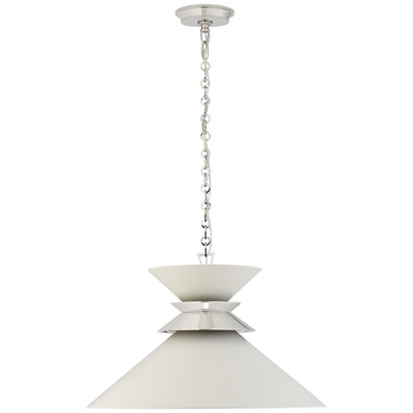 Visual Comfort Signature - CHC 5245PN-WHT - One Light Pendant - Alborg - Polished Nickel