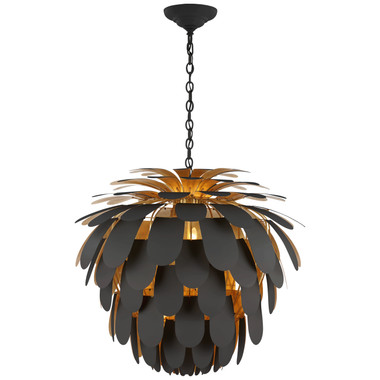 Visual Comfort Signature - CHC 5158MBK/G - Six Light Chandelier - Cynara - Matte Black and Gild