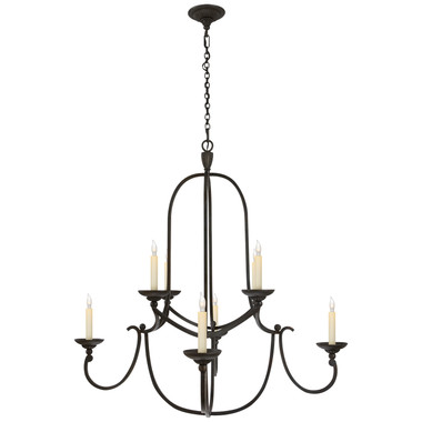 Visual Comfort Signature - CHC 1494AI - Eight Light Chandelier - Flemish - Aged Iron