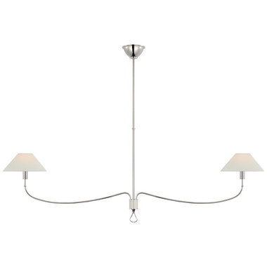 Visual Comfort Signature - AL 5010PN/PAR-L - LED Chandelier - Griffin - Polished Nickel and Parchment Leather