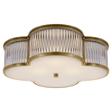 Visual Comfort Signature - AH 4015NB/CG-FG - Three Light Flush Mount - Basil - Natural Brass with Clear Glass