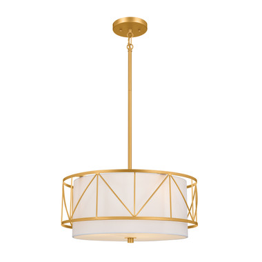 Kichler - 52075CLG - Three Light Pendant/Semi Flush - Birkleigh - Classic Gold