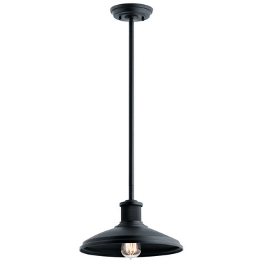 Kichler - 49982BKT - One Light Outdoor Pendant/Semi Flush - Allenbury - Textured Black