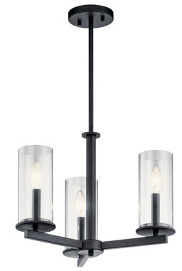Kichler - 43997BK - Three Light Chandelier/Semi Flush - Crosby - Black