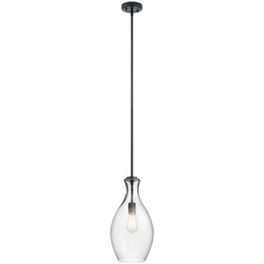 Kichler - 42047BK - One Light Pendant - Everly - Black