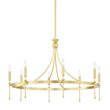 Hudson Valley - 4338-AGB - Eight Light Chandelier - Gates - Aged Brass