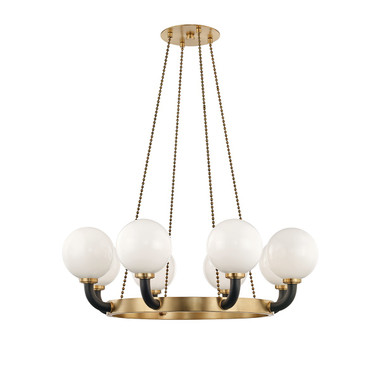 Hudson Valley - 3646-AGB/BK - Eight Light Pendant - Werner - Aged Brass/Black