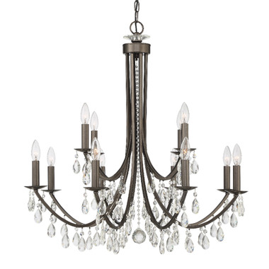 Crystorama - 8829-VZ-CL-S - 12 Light Chandelier - Bridgehampton - Vibrant Bronze