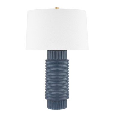 Hudson Valley - L1956-AGB/CGR - One Light Table Lamp - Broderick - Aged Brass/Grey Blue Reactive Ceramic
