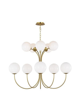 Visual Comfort Studio - KSC11210BBS - Ten Light Chandelier - Noemie - Burnished Brass