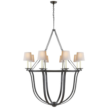 Visual Comfort Signature - CHC 1577AI-NP - Eight Light Chandelier - Lancaster - Aged Iron