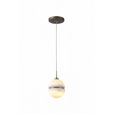 Avenue Lighting - HF2900-AB - One Light Pendant - Sedona - Alabaster / Aged Brass