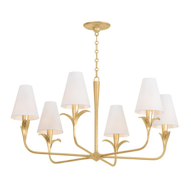 Troy Lighting - F4740-GLI - Six Light Chandelier - Quill - Gilded Ivory