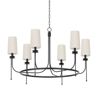 Troy Lighting - F1240-FOR - Six Light Chandelier - Calder - Forged Iron