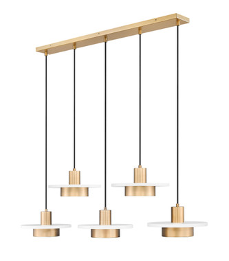 Z-Lite - 829P12-5L-MW-MGLD-LE - LED Linear Chandelier - Ludo - Matte White + Modern Gold