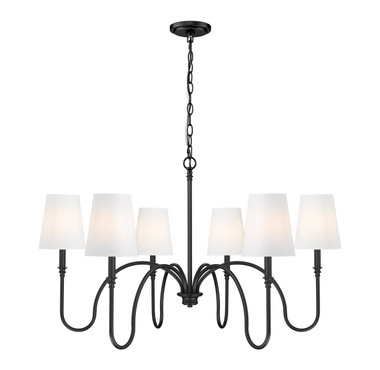 Z-Lite - 4505-6MB - Six Light Chandelier - Jisele - Matte Black