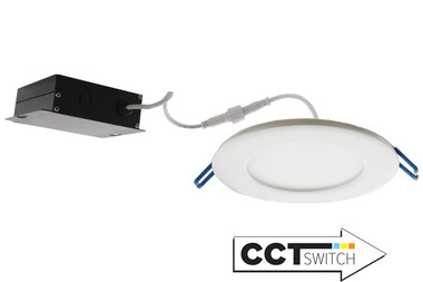 Elco Lighting - ERT412CT5W - 4"LED PANEL LIGHT 12W 700LMN 5CCT ADJSTB - All White