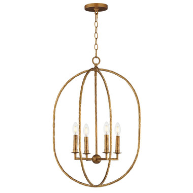 Maxim - 21843EG - Four Light Pendant - Martel - Etruscan Gold