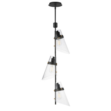 Maxim - 21723CDDBZAB - Three Light Pendant - Finch - Dark Bronze/Antique Brass