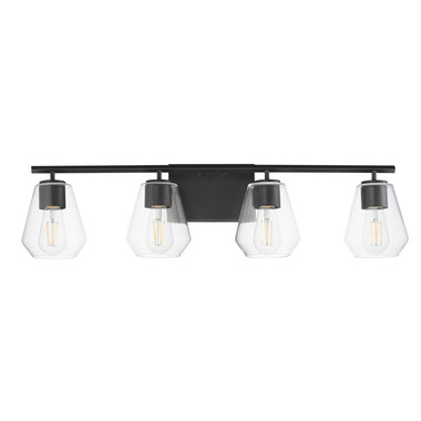 Maxim - 21334CLBK - Four Light Bath Vanity - Geode - Black