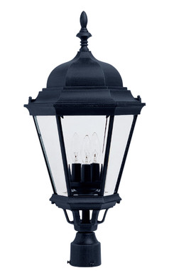 Maxim - 1007BK - Three Light Outdoor Pole/Post Lantern - Westlake - Black