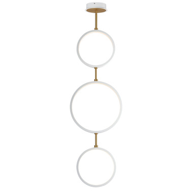 ET2 - E24321-WTGLD - LED Pendant - Hoopla - White/Gold
