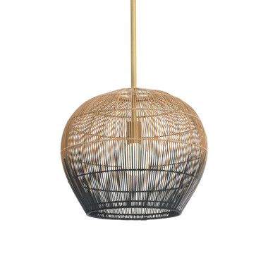 Arteriors - DPS09 - One Light Pendant - Swami - Natural and Black/Antique Brass