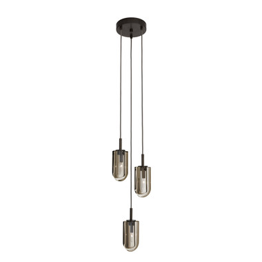 Arteriors - DPC43 - Three Light Chandelier - Javier - Smoke/English Bronze